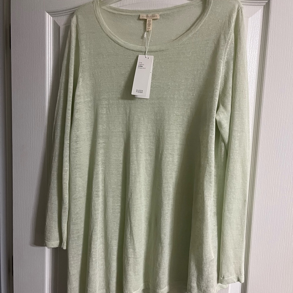 Eileen Fisher Light Green Long Sleeve Top